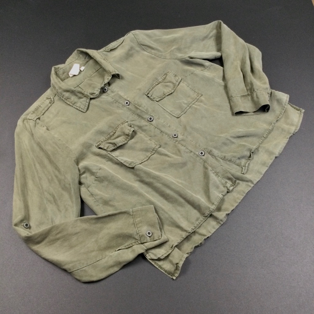 Women's White Crow Shirt, L, Olive‎ long sleeve